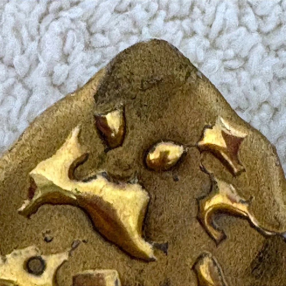Vintage 22K Weeping Bright‎ Gold Leaf Trinket Dish Hand Decorated USA Ceramic